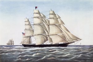 The Clipper Ship Flying Cloud, utgitt av Currier und Ives, 1852